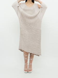 Vintage x Taupe Cozy Cotton Off-Shoulder Dress (S-L)