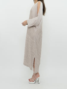 Vintage x Taupe Cozy Cotton Off-Shoulder Dress (S-L)