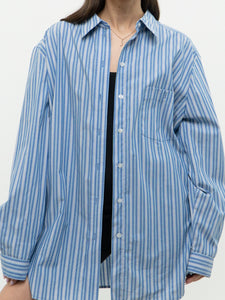 Vintage x Light Blue Pin Stripe Button Up (S-XL)