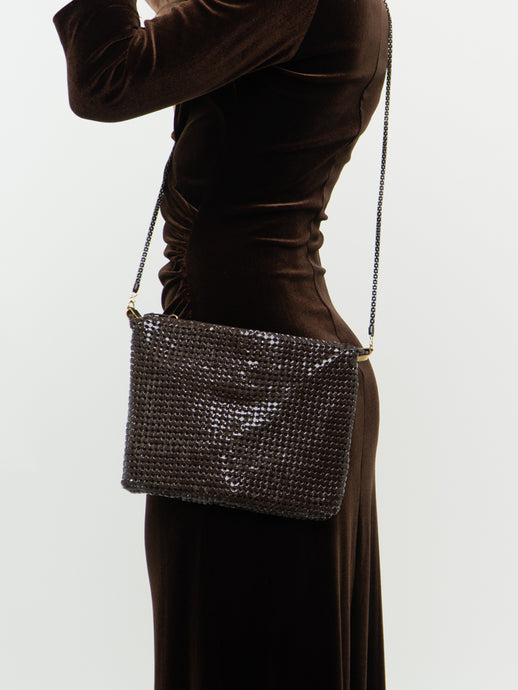 Vintage x Brown Metal Sequin Handbag