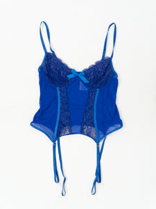 Modern x Blue Mesh Bow Corset (S, M C-D Cup)