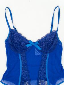 Modern x Blue Mesh Bow Corset (S, M C-D Cup)