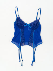 Modern x Blue Mesh Bow Corset (S, M C-D Cup)