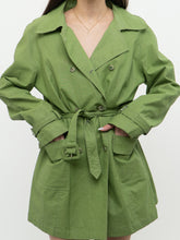 Load image into Gallery viewer, Vintage x Cotton &amp; Linen Green Blazer Dress (S, M)