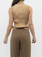 Load image into Gallery viewer, Vintage x Made in Hong Kong x TOMMY HILFIGER x Gold Ribbed Knit Tank (XS, S)