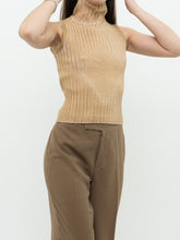 Load image into Gallery viewer, Vintage x Made in Hong Kong x TOMMY HILFIGER x Gold Ribbed Knit Tank (XS, S)