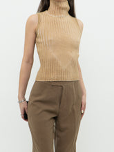 Load image into Gallery viewer, Vintage x Made in Hong Kong x TOMMY HILFIGER x Gold Ribbed Knit Tank (XS, S)