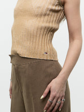 Load image into Gallery viewer, Vintage x Made in Hong Kong x TOMMY HILFIGER x Gold Ribbed Knit Tank (XS, S)