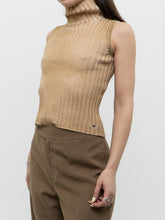 Load image into Gallery viewer, Vintage x Made in Hong Kong x TOMMY HILFIGER x Gold Ribbed Knit Tank (XS, S)