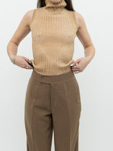 Load image into Gallery viewer, Vintage x Made in Hong Kong x TOMMY HILFIGER x Gold Ribbed Knit Tank (XS, S)