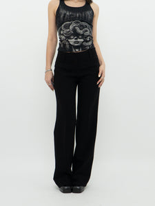 Vintage x SANDRA ANGELOZZI Black Pleated Mid-Rise Pant (S, M)