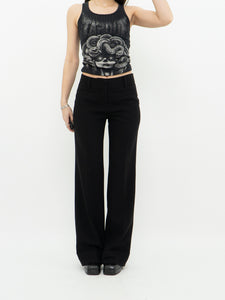 Vintage x SANDRA ANGELOZZI Black Pleated Mid-Rise Pant (S, M)