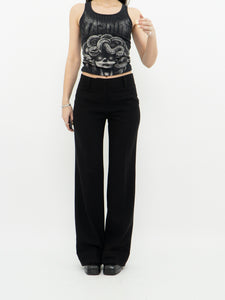 Vintage x SANDRA ANGELOZZI Black Pleated Mid-Rise Pant (S, M)