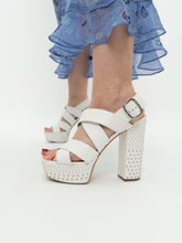 Load image into Gallery viewer, MICHAEL KORS x Cream Leather Studded Platform Heels (7, 7.5)