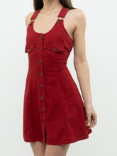 Load image into Gallery viewer, Vintage x Made in Canada x LE CHATEAU Red Linen Mini Dress (S, M)