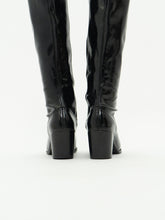 Load image into Gallery viewer, Vintage x Black PVC Sock Boots (5.5, 6)