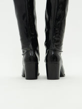 Load image into Gallery viewer, Vintage x Black PVC Sock Boots (5.5, 6)