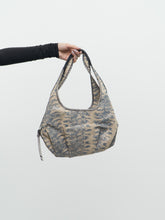Load image into Gallery viewer, Simply by VERA WANG x Beige &amp; Blue Snakeskin Faux-Leather Purse