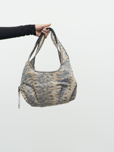 Simply by VERA WANG x Beige & Blue Snakeskin Faux-Leather Purse