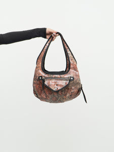 Simply by VERA WANG x Light Pink Faux-leather Snakeskin Bag