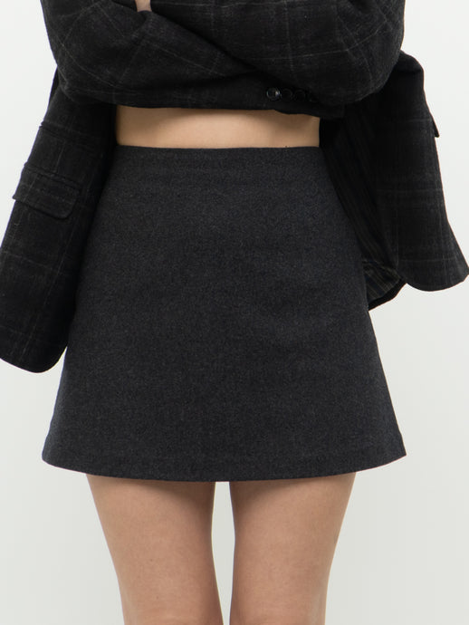 WILFRED x Grey Wool Mini Skirt (S, M)
