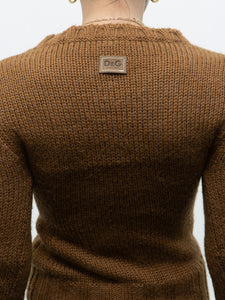 Vintage x DOLCE & GABBANA Camel Knit Fitted Sweater (XS, S)