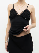 Load image into Gallery viewer, Vintage x Black Ribbed Sequin Tank (M, L)