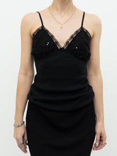 Load image into Gallery viewer, Vintage x Black Ribbed Sequin Tank (M, L)