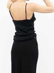 Vintage x Black Ribbed Sequin Tank (M, L)