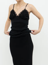 Load image into Gallery viewer, Vintage x Black Ribbed Sequin Tank (M, L)