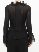 Load image into Gallery viewer, Vintage x SIMON CHANG Sheer Black Ruffled Blouse (XS, S)