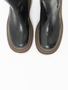 ALIAS MAE x Black, Brown Leather Platform Boot (10, 10.5)