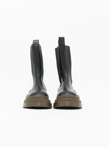 ALIAS MAE x Black, Brown Leather Platform Boot (10, 10.5)