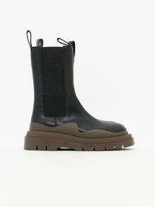 ALIAS MAE x Black, Brown Leather Platform Boot (10, 10.5)