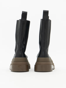 ALIAS MAE x Black, Brown Leather Platform Boot (10, 10.5)