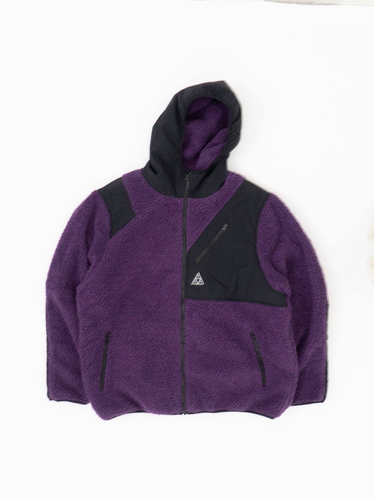 HUF x Purple, Black Hooded Fleece Jacket (L-XXL)
