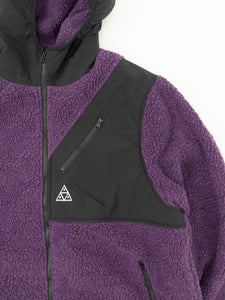 HUF x Purple, Black Hooded Fleece Jacket (L-XXL)