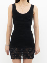 Load image into Gallery viewer, Vintage x Black Bodycon Lace Slip Dress (S, M)