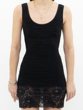 Load image into Gallery viewer, Vintage x Black Bodycon Lace Slip Dress (S, M)