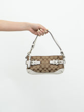 Load image into Gallery viewer, Vintage x COACH x Brown Monogram Bag With White Leather Trim