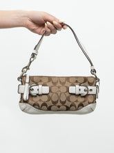 Load image into Gallery viewer, Vintage x COACH x Brown Monogram Bag With White Leather Trim