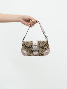 KATHY VAN ZEELAND x Pink And Brown Crown Mini Purse