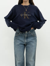 Load image into Gallery viewer, Vintage x CALVIN KLEIN Long Sleeve Navy Tee (XS-L)