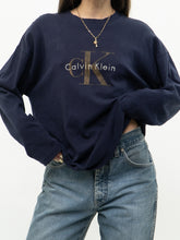 Load image into Gallery viewer, Vintage x CALVIN KLEIN Long Sleeve Navy Tee (XS-L)