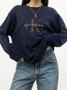 Vintage x CALVIN KLEIN Long Sleeve Navy Tee (XS-L)