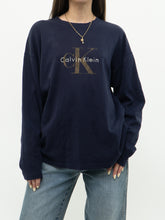 Load image into Gallery viewer, Vintage x CALVIN KLEIN Long Sleeve Navy Tee (XS-L)