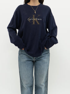 Vintage x CALVIN KLEIN Long Sleeve Navy Tee (XS-L)