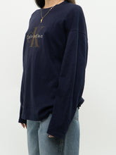 Load image into Gallery viewer, Vintage x CALVIN KLEIN Long Sleeve Navy Tee (XS-L)