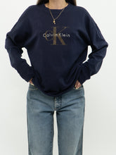 Load image into Gallery viewer, Vintage x CALVIN KLEIN Long Sleeve Navy Tee (XS-L)