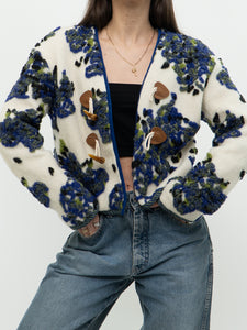 Modern x Cream Raised Knit Floral Cropped Jacket (M, L)